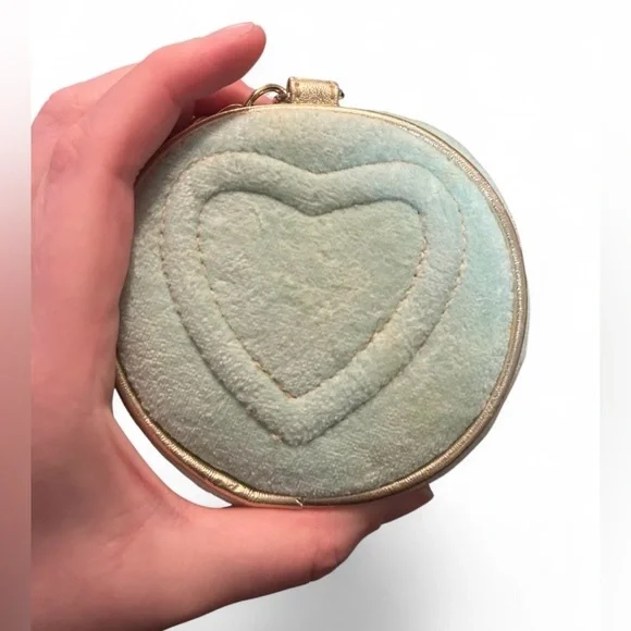 Vintage Couture Minicci Blue Velour Barrel Shoulder Bag Y2K - Picture 5 of 7